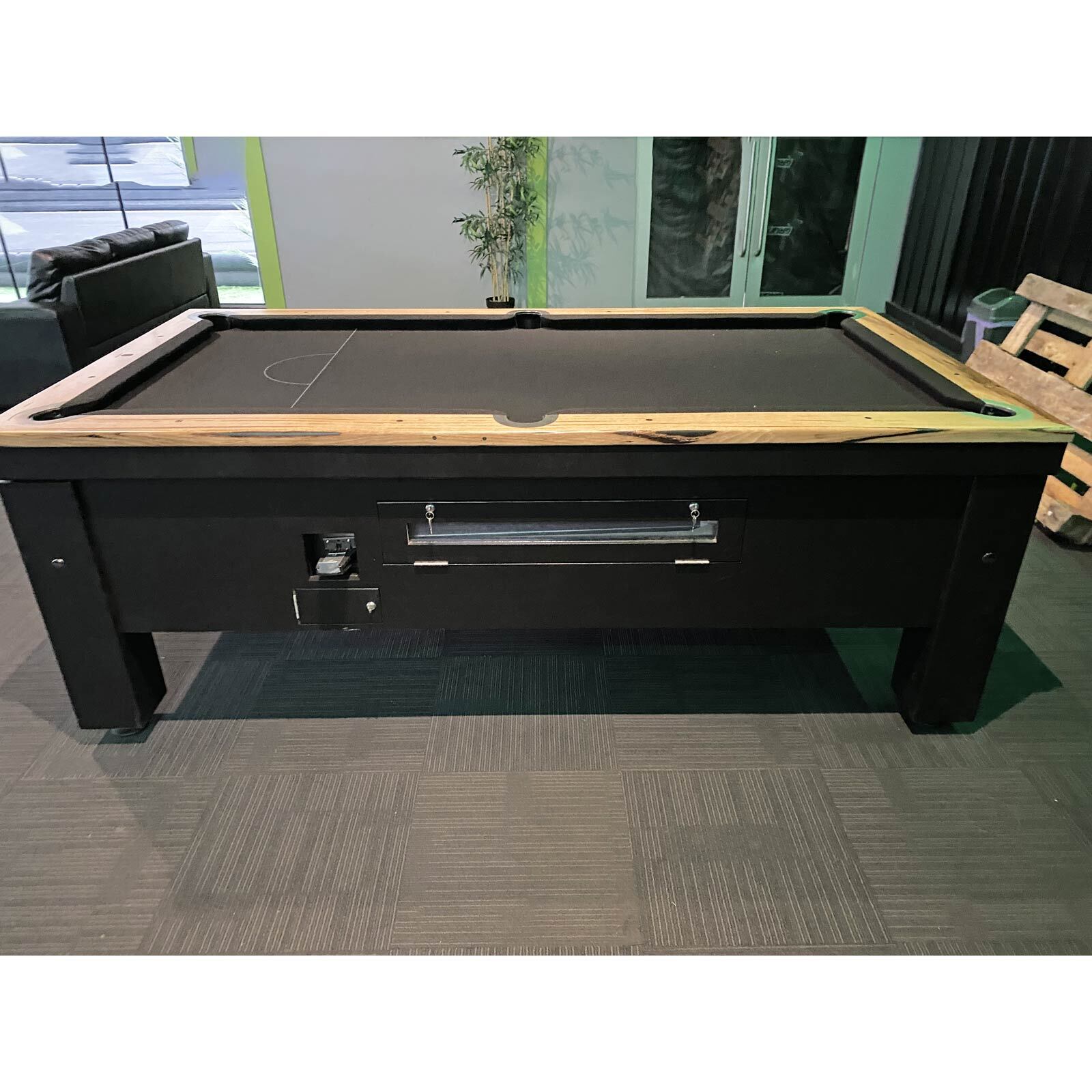 7 Foot Slate Traditional Modern Pub Hotel Bar Coin Operated Pool Table