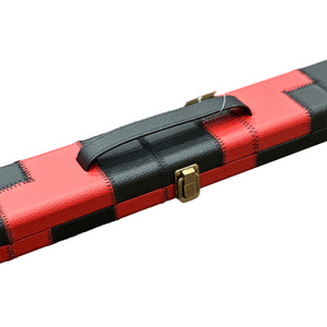 3 quarter blue/ white leather cue case Red/Black