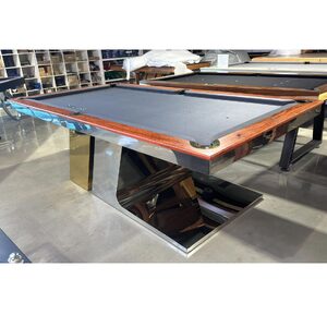 Pièce Unique - 8ft Slate Cyber Deluxe Pool Billiards Table, Red Gum Timber