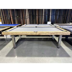 PIÈCE UNIQUE - 8ft Slate Odyssey Pool Billiard Table, Zebra Timber, Stainless Steel Frame & Legs