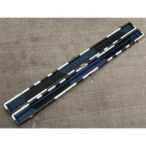 3 quarter blue/ white leather cue case White/Black