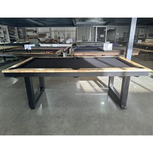 Pre-made 7 Foot Slate Odyssey Pool Billiards Table, Joined Rubber Wood with matching dining top & bench seats