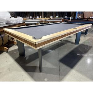 PIÈCE UNIQUE - 8ft Sleek Slate Pool Billiard Table, Maple Timber