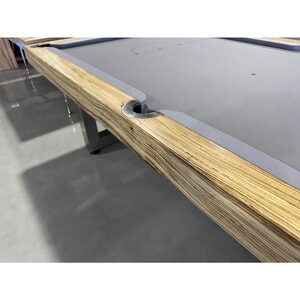 PIÈCE UNIQUE - 8ft Slate Odyssey Pool Billiard Table, Zebra Timber, Stainless Steel Frame & Legs