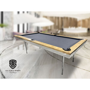 Pièce Unique - 7ft Slate Elegance Pool Billiards Table, Fiddle Back Marri Timber